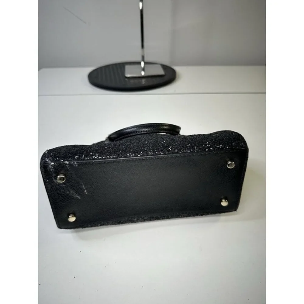 Kate Spade Laurel Way Mini Reiley Black Glitter Crossbody Purse Handbag